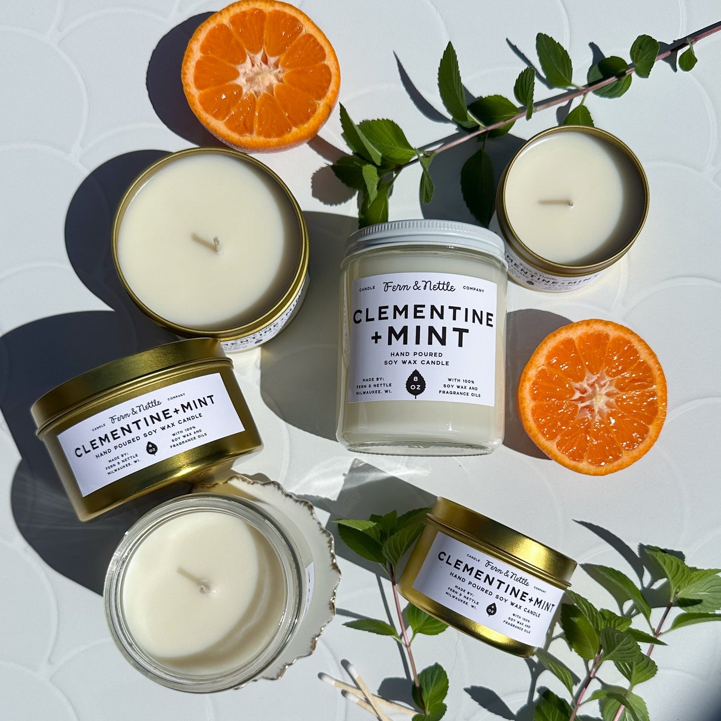 Fern & Nettle Clementine + Mint Candle