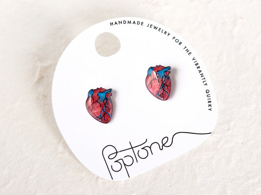 Anatomic Human Heart Earrings