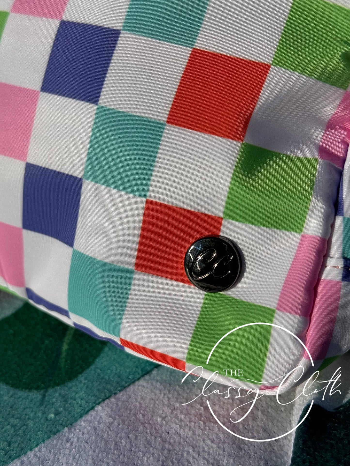 Nylon Belt Bag - Multicolored Checkered
