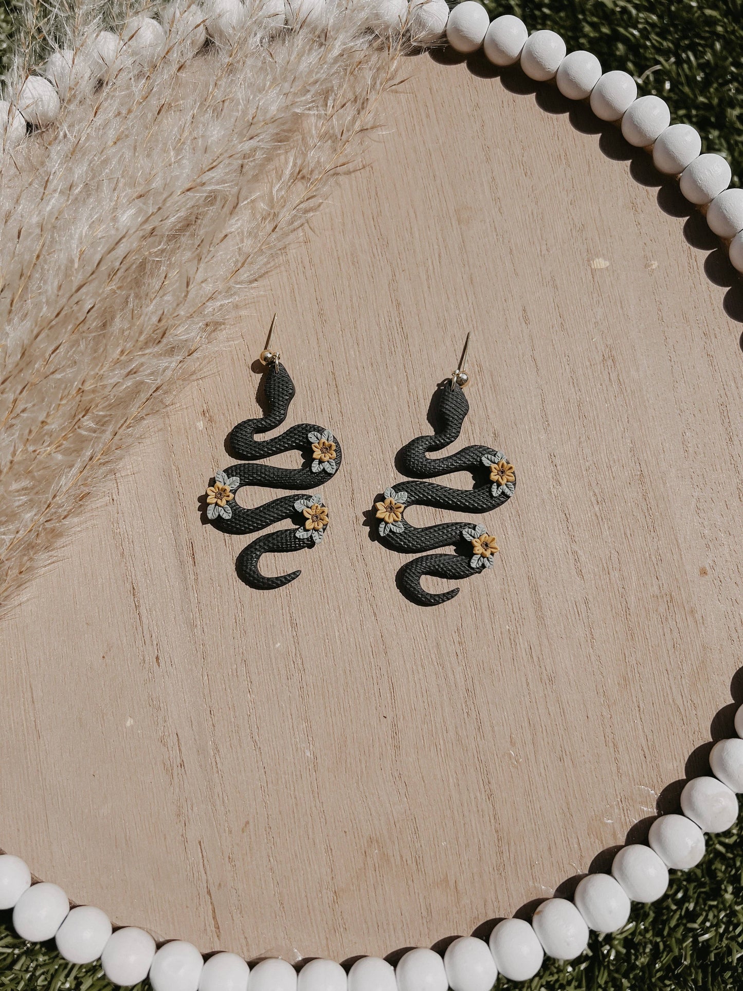 Sunflower Snake Earrings