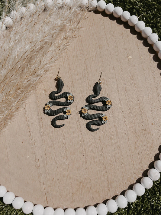 Sunflower Snake Earrings