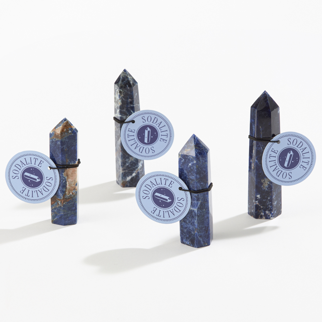 Sodalite Crystal Tower – Hand Carved, Polished Points
