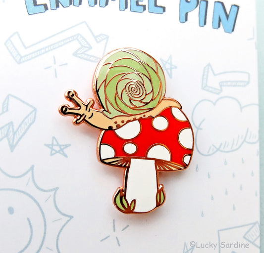 Snail Toadstool, Mushroom Hard Enamel Pin