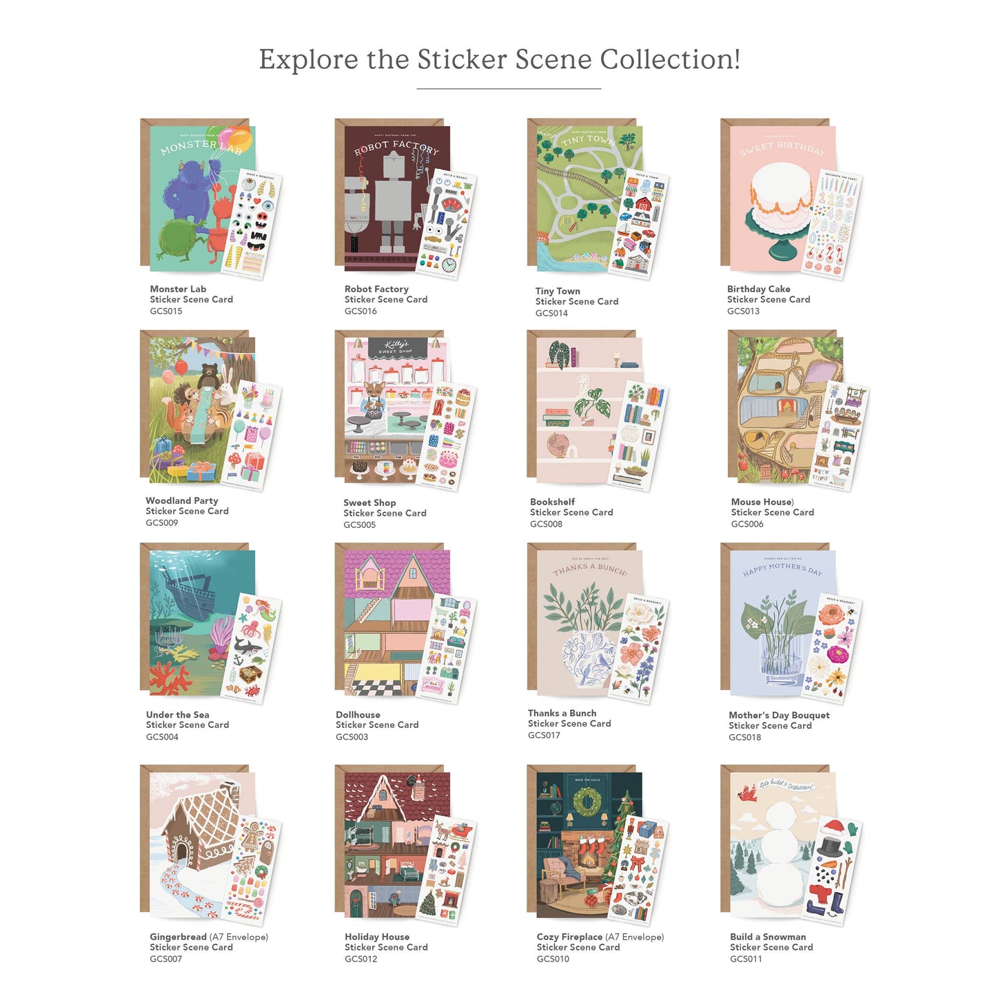 Sticker Scene Card - Woodland Party