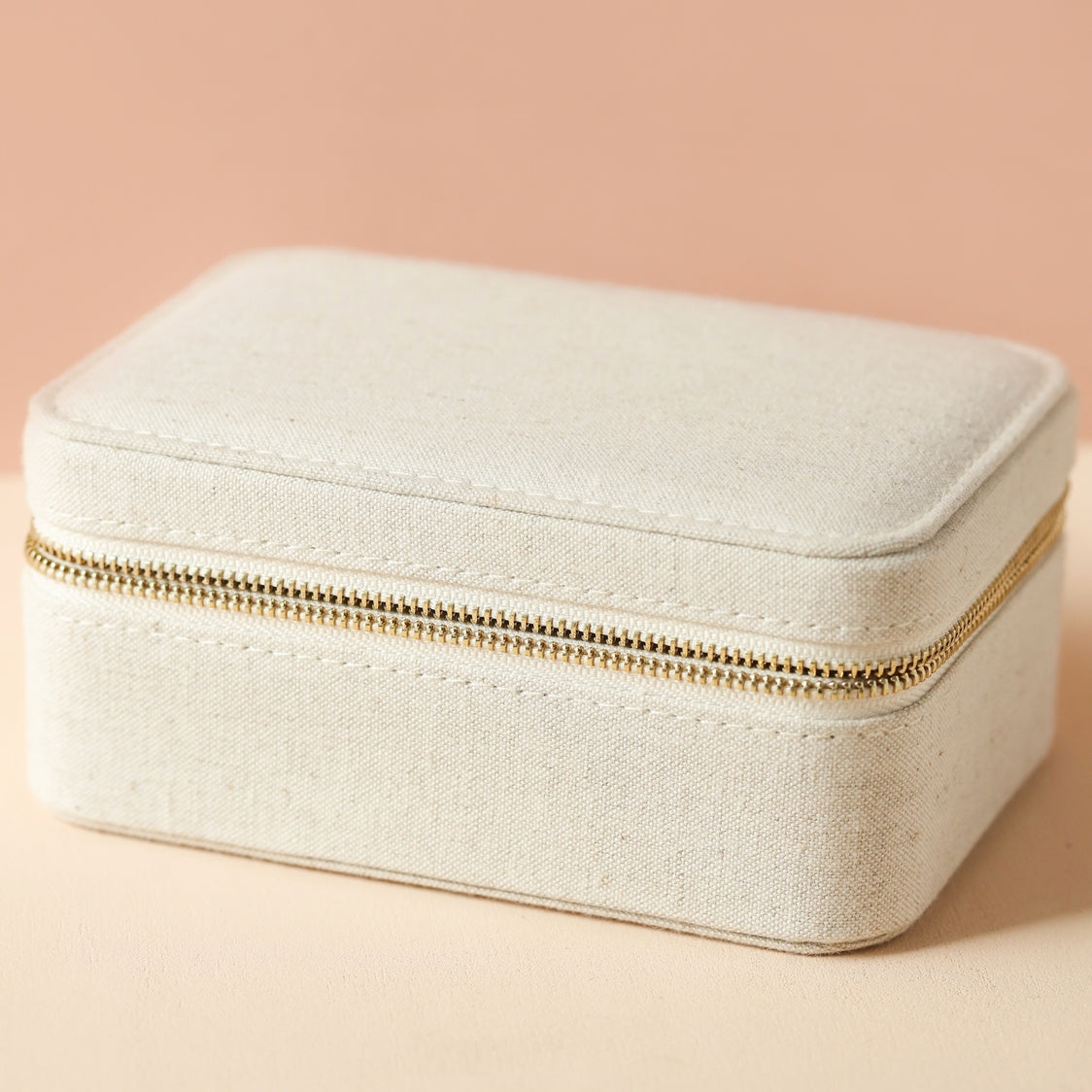 Natural Linen Jewellery Case Rectangle