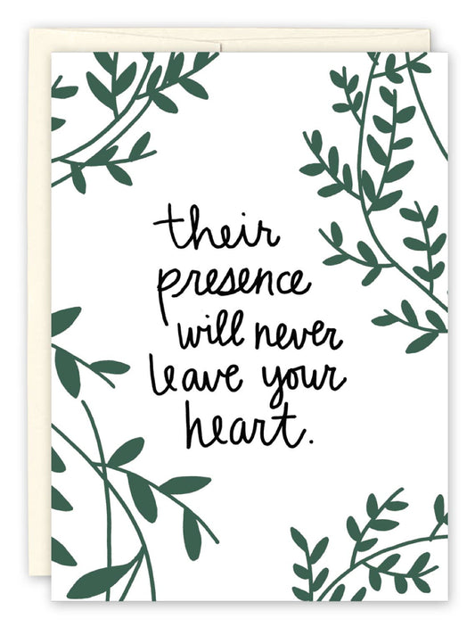 Never Leave Your Heart Sympathy Card