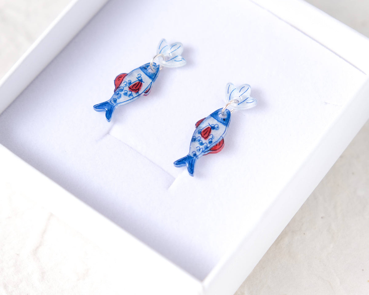 Mediterranean Coastal Fish Dangle Earrings