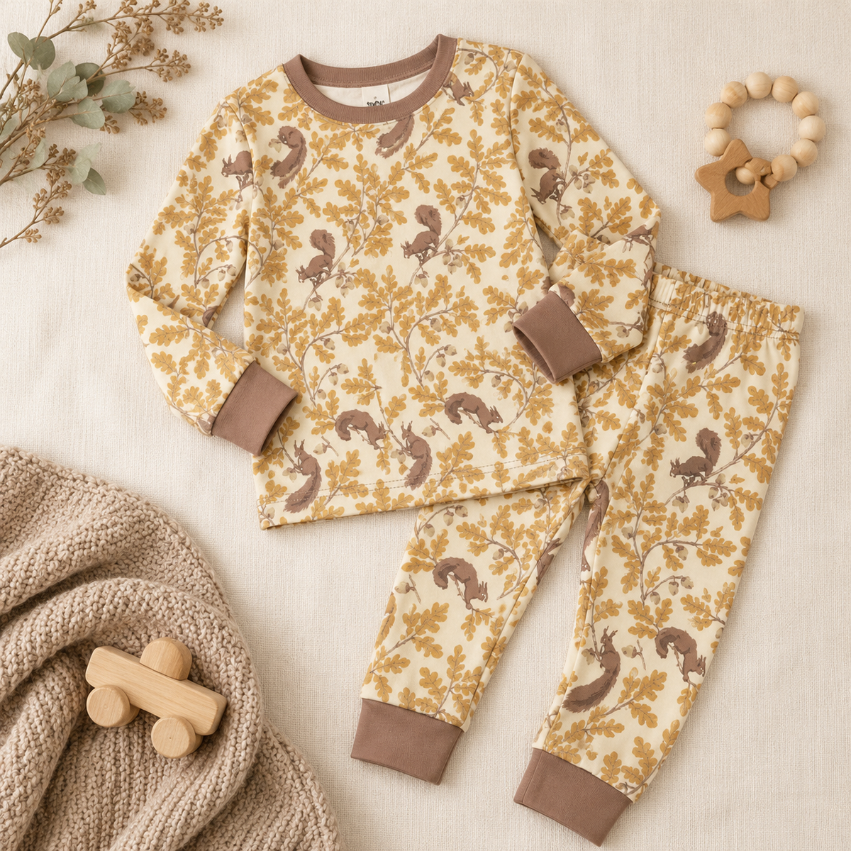 Harvest Squirrels Bamboo Pajamas