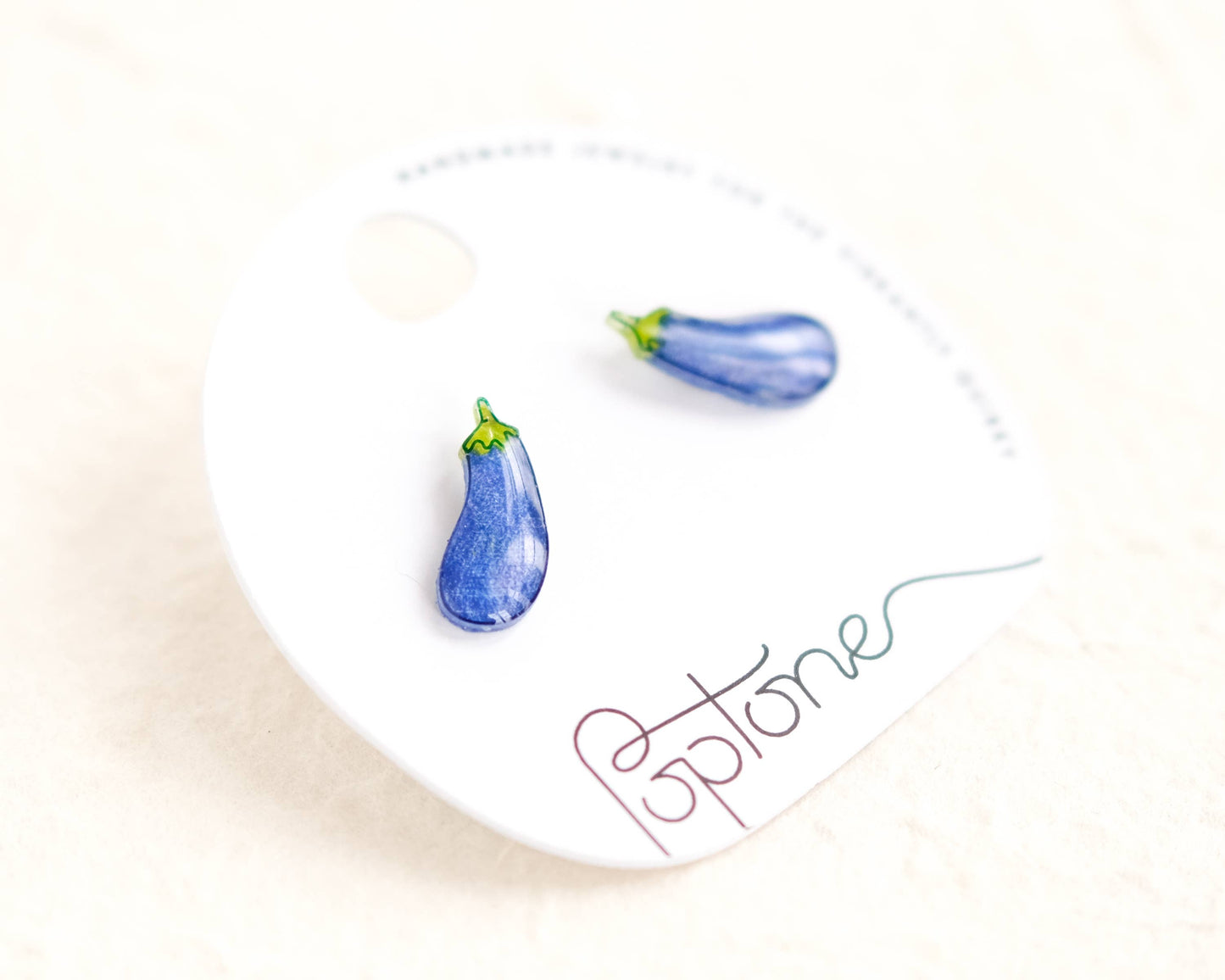 Eggplant Purple Vegetable Earrings