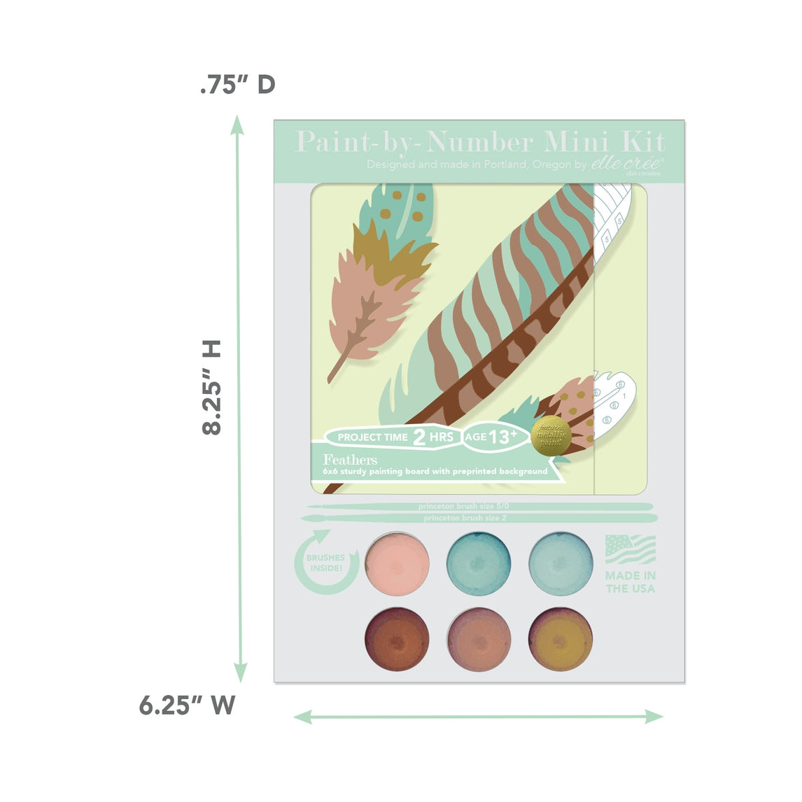 Feathers MINI Paint-by-Number Kit