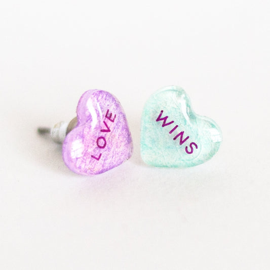 Valentine Candy Heart Earrings - Love + Wins