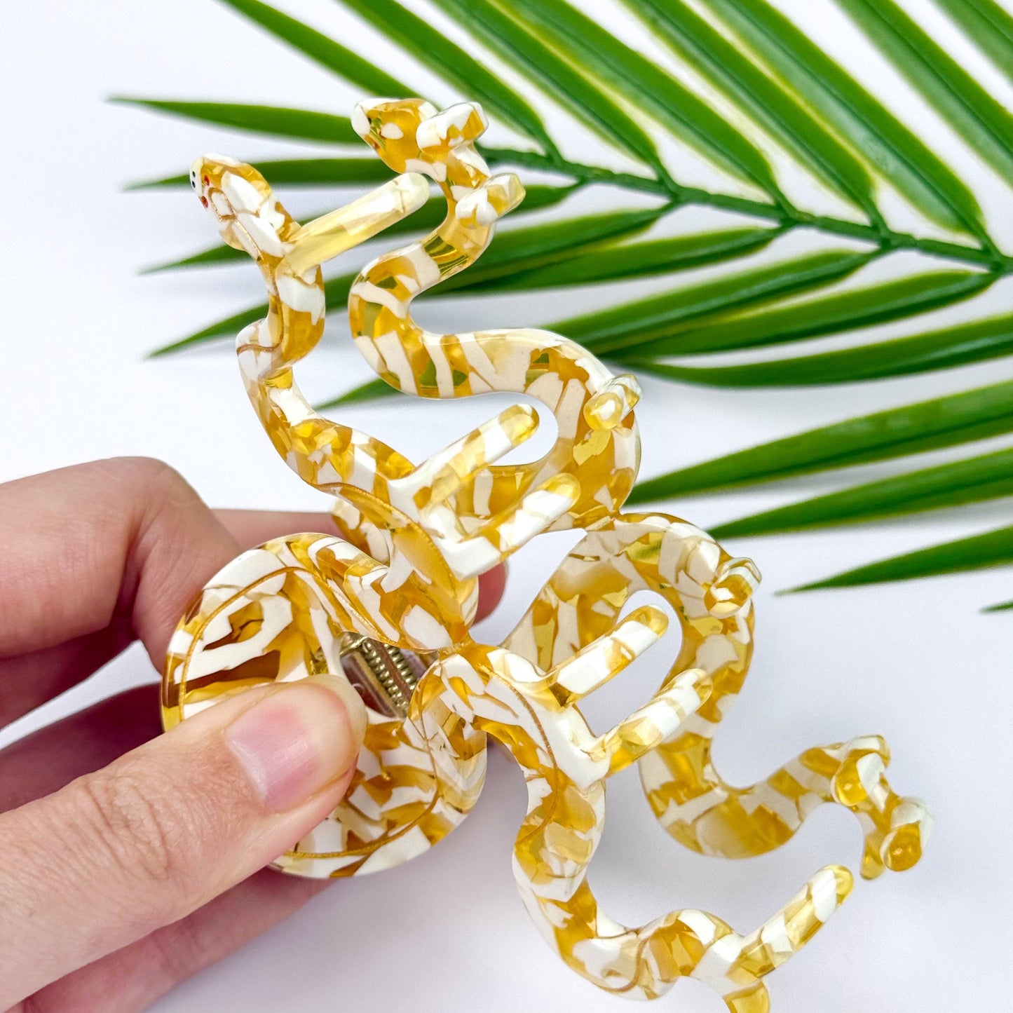 Cool Python Claw Clip, Yellow Snake Hair Clip