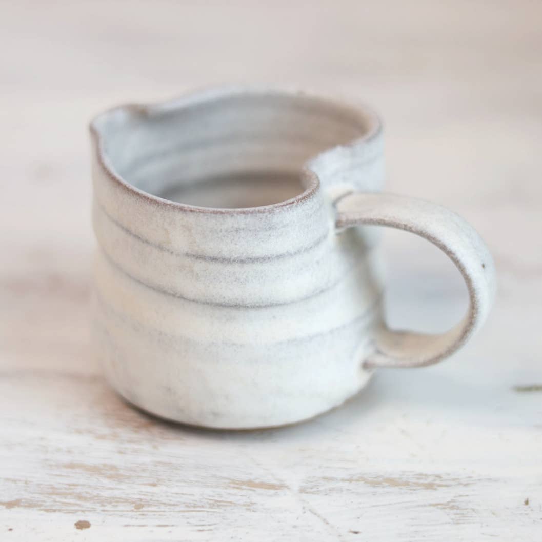 Handmade Heart-Shaped Tea & Espresso Mug Cream