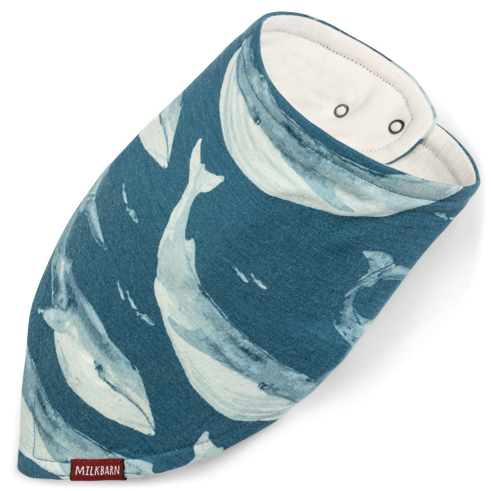 Blue Whale Bamboo Kerchief Bib