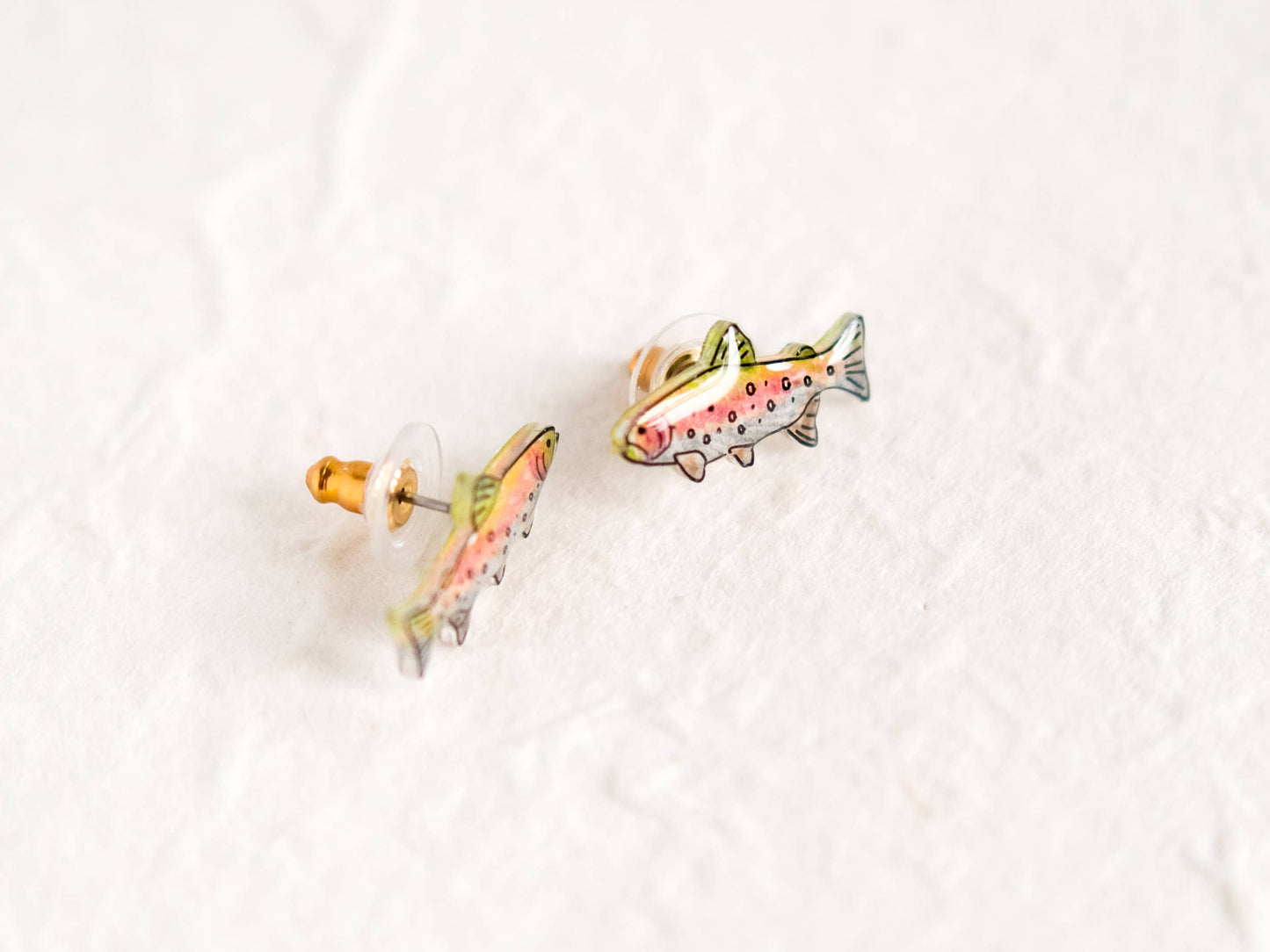 Rainbow Trout Salmon Fish Outdoors Earrings