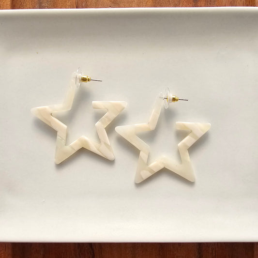 Star Hoops Ivory