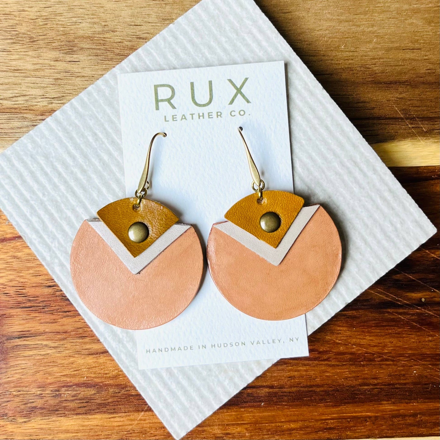 Handcrafted Leather, Tan, Desert Bloom Earrings
