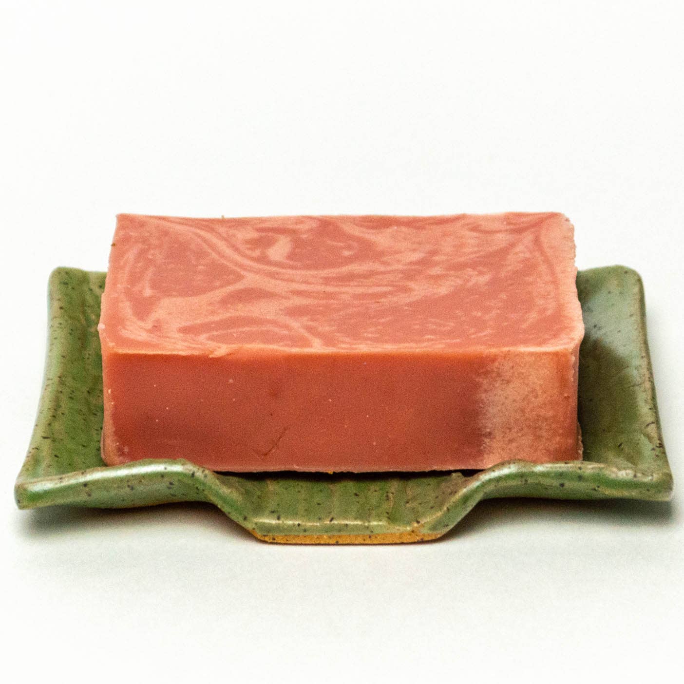 Sasquatch Pattern Handmade Stoneware Ceramic Green Soap Dish