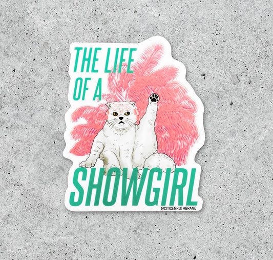 Taylor Swift/Cat Life of a showgirl Sticker