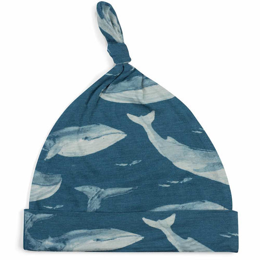 Blue Whale Bamboo Knotted Beanie Hat