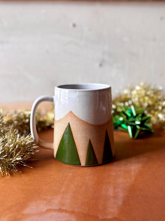 Evergreen Peaks - Handmade Ceramic Holiday Mug