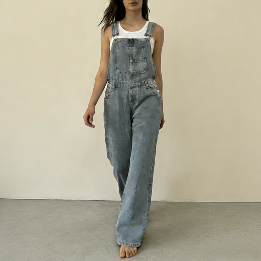 Classic Straight-Leg Denim Overalls