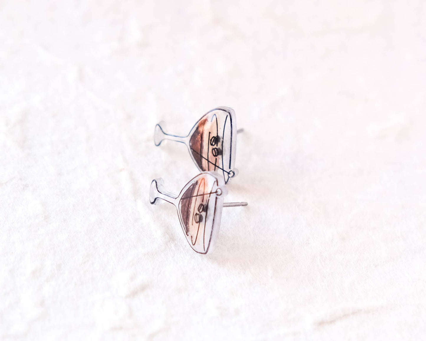 Espresso Martini Stud Earrings – Mini Coffee Cocktail Glass