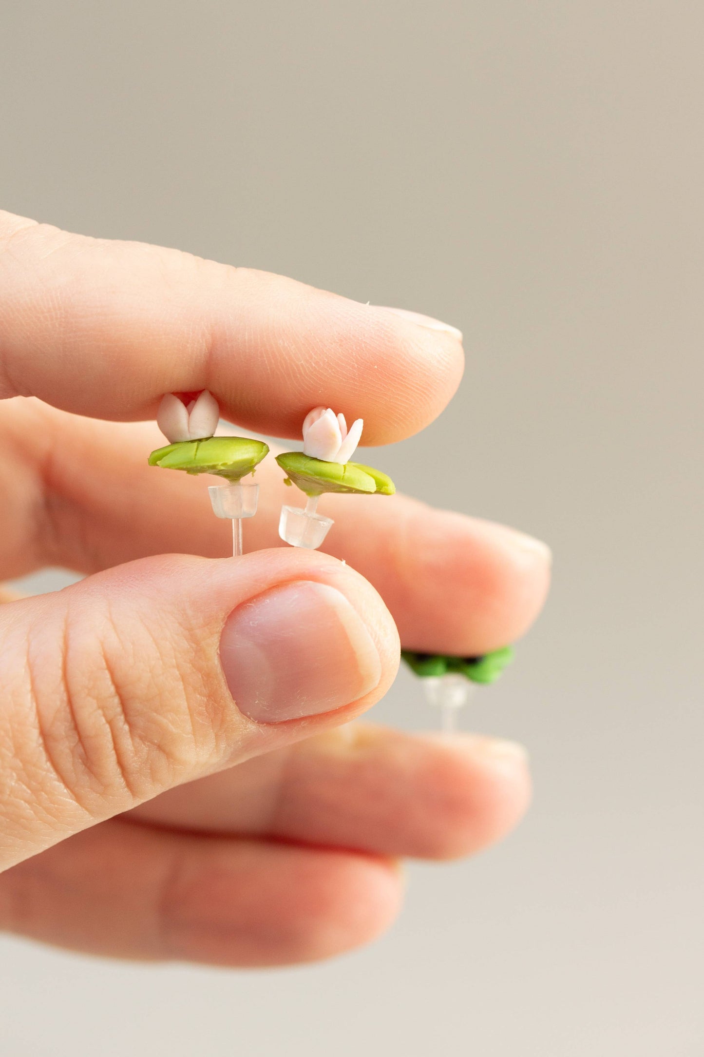 Frog & Water Lily Stud Earrings Set – Hypoallergenic