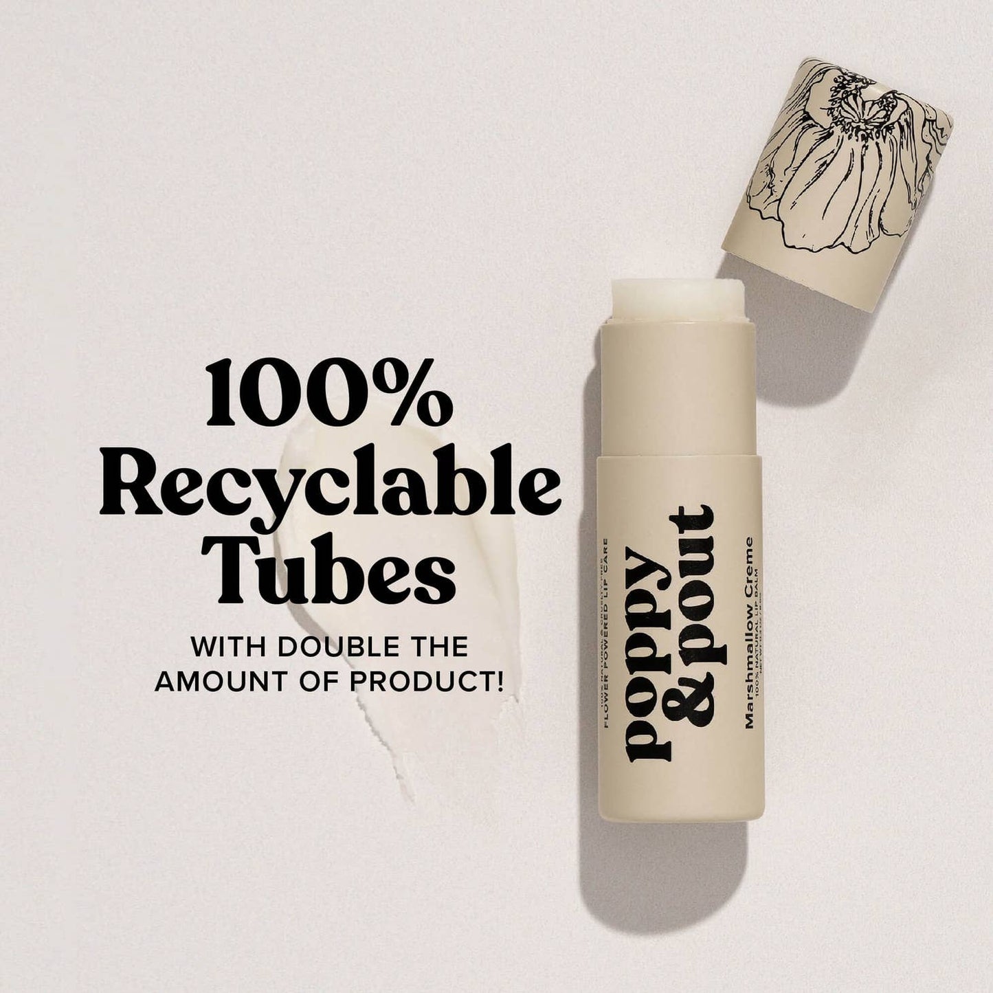 Marshmallow Creme Poppy & Pout Lip Balm