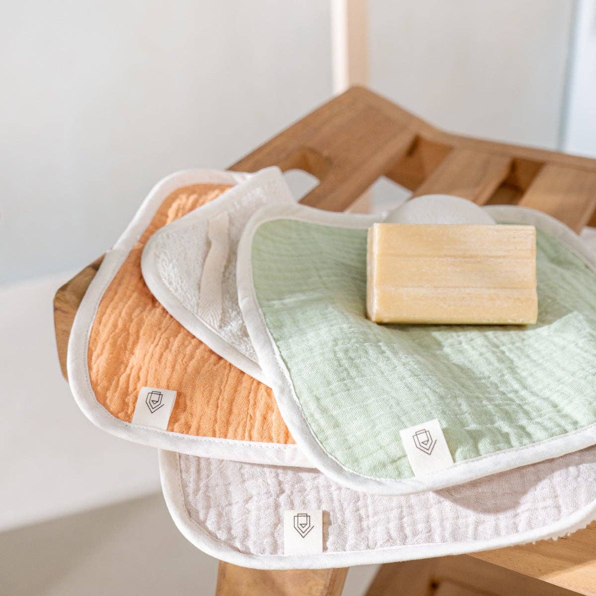 3 Pack Organic Cotton Washcloth Seafoam