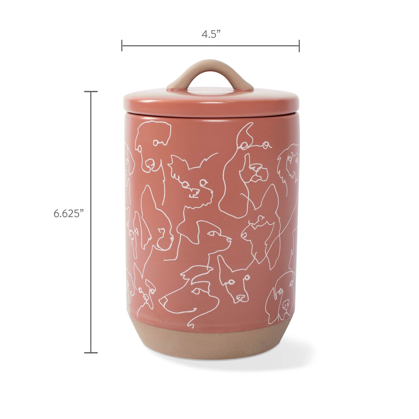 Line Drawn Dog Beveled Treat Jar