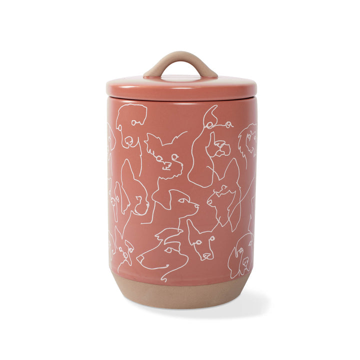 Line Drawn Dog Beveled Treat Jar