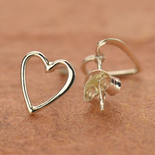 Sterling Silver Openwork Heart Post Earring 9x8mm