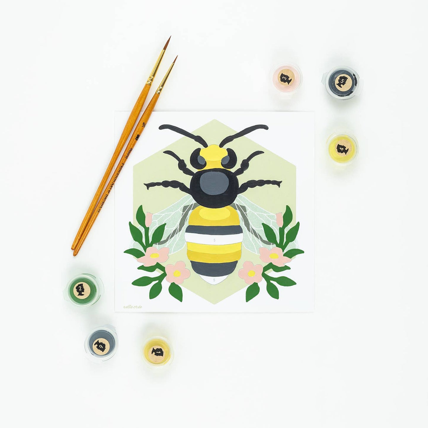 Bee with Floral Garland MINI Paint-by-Number Kit