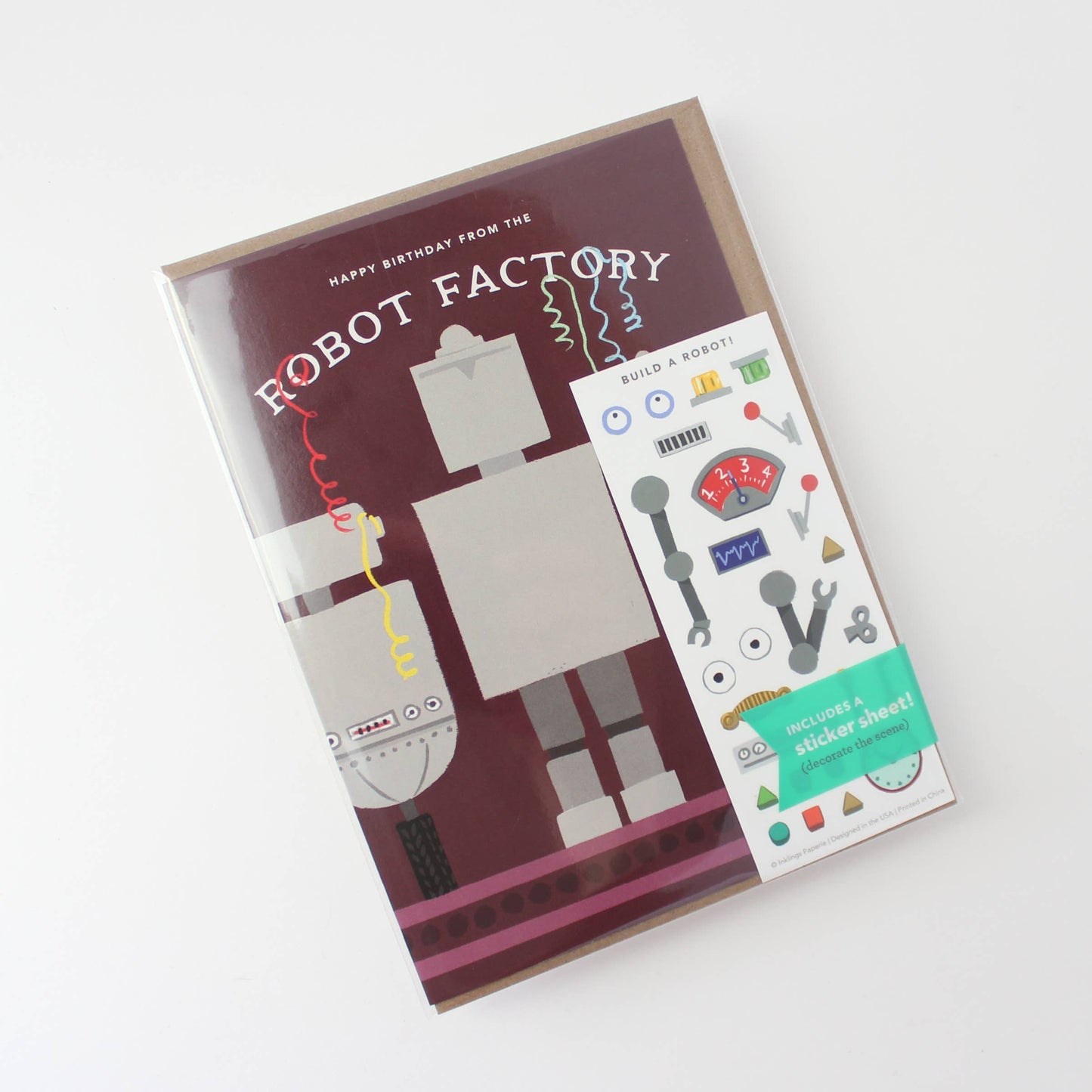 Sticker Scene Card - Robot Factory