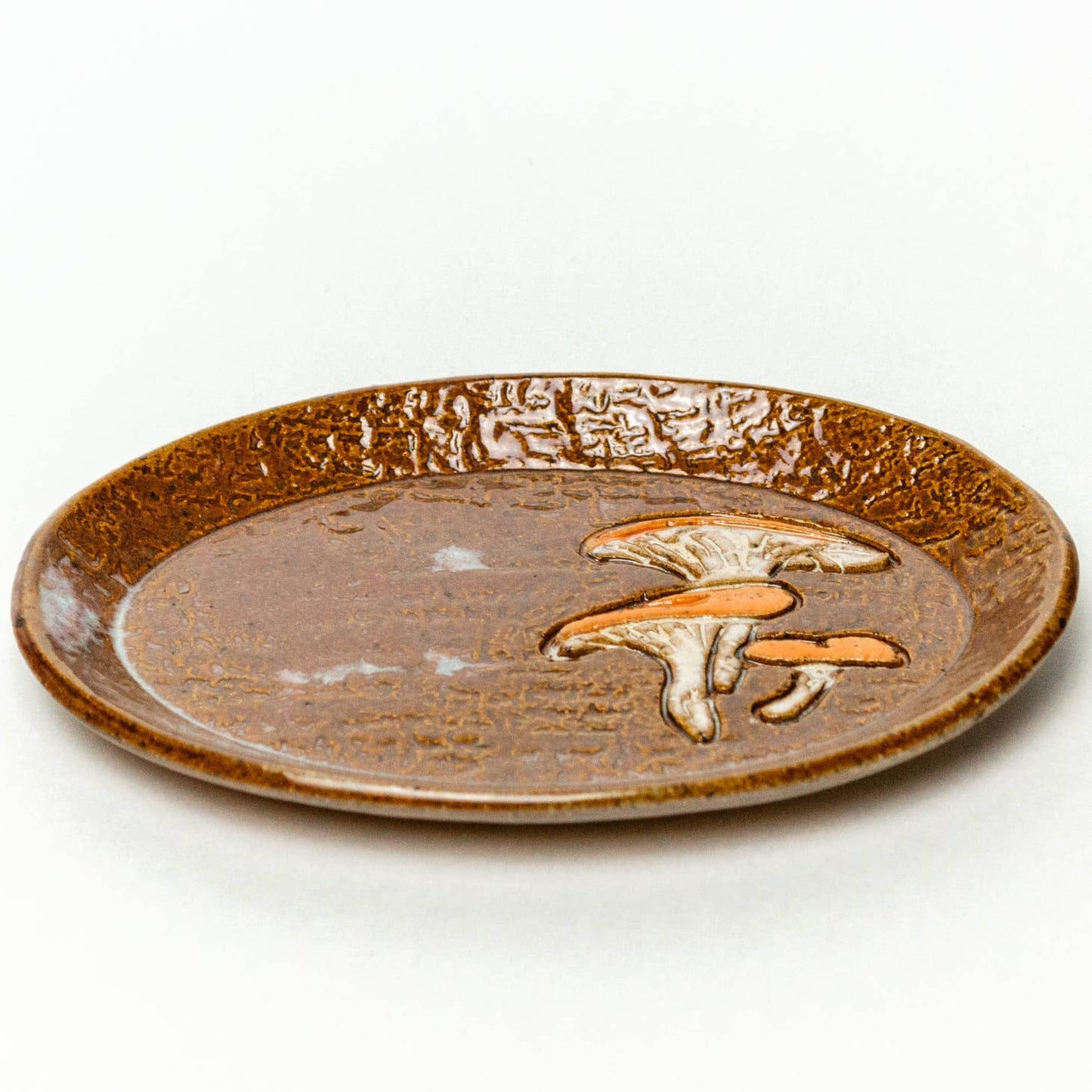 Jack-O'-Lantern Mushroom Ceramic Oval Trinket Tray