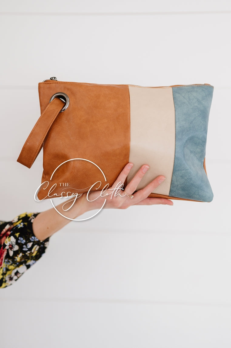 Trendy Color Block Clutch