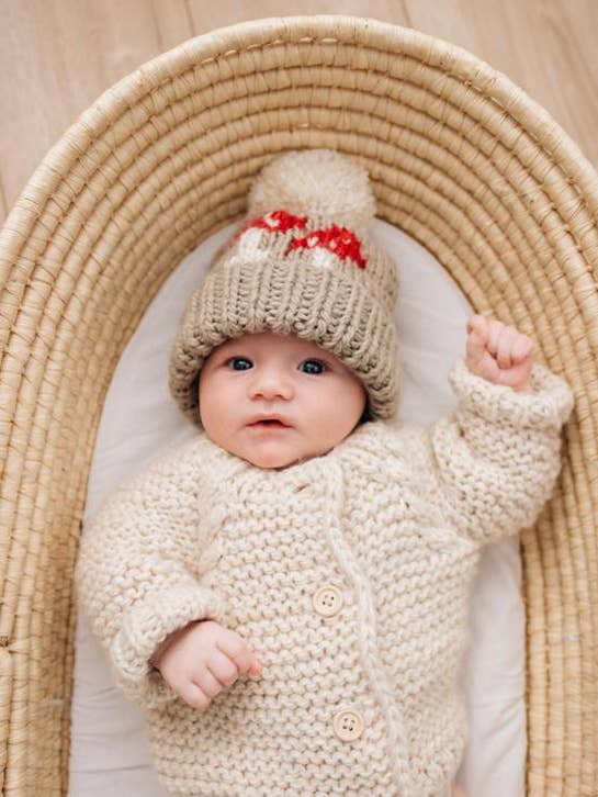 Mushroom Hand Knit Beanie Hat