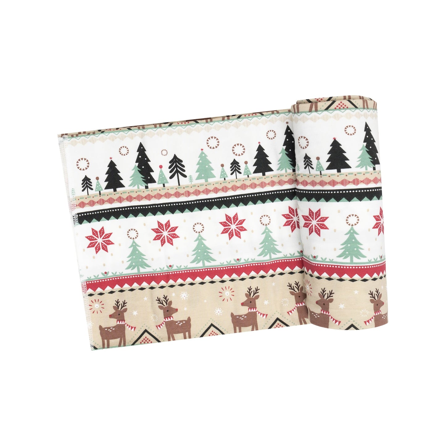 Reindeer Fair Isle Swaddle Blanket