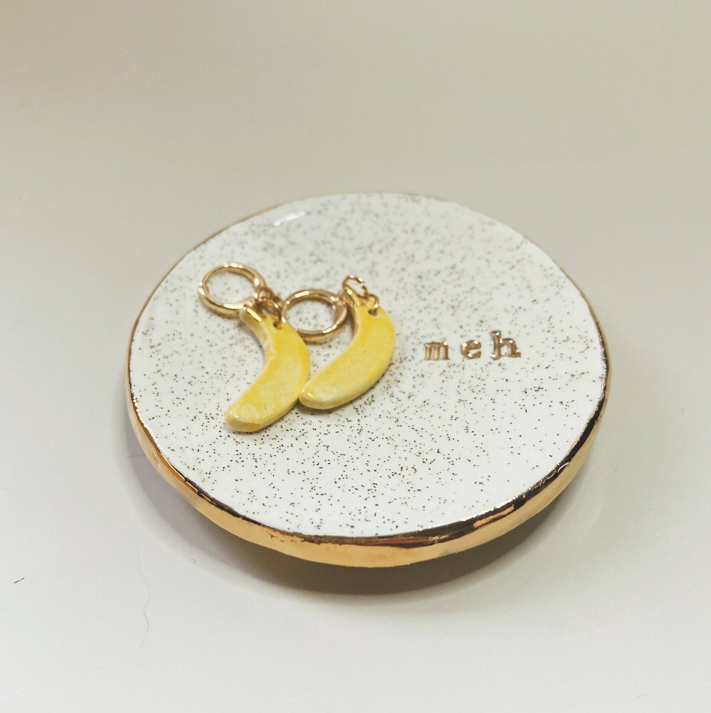 Meh Hand Built 22k Gold Accent Jewelry Dish