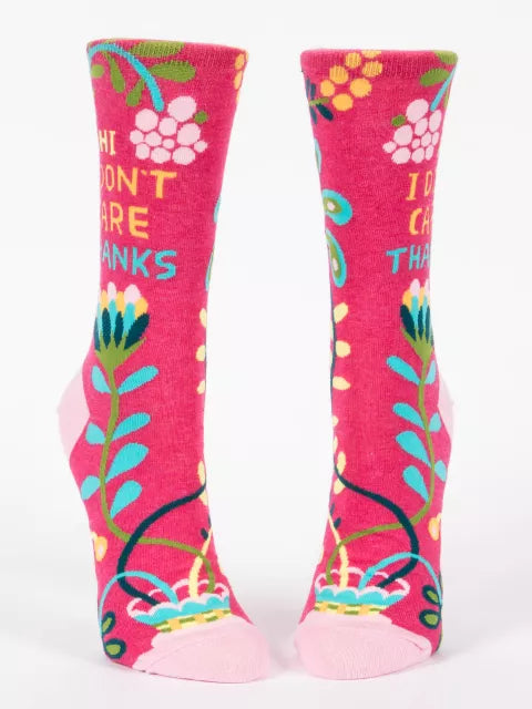 Hi, I don't care Women's Crew Socks