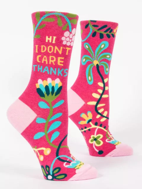 Hi, I don't care Women's Crew Socks