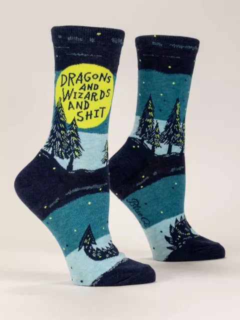 Dragons & Wizards & Shit Women's CrewSocks