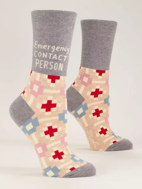 Emergency Contact Person Women's Crew Socks