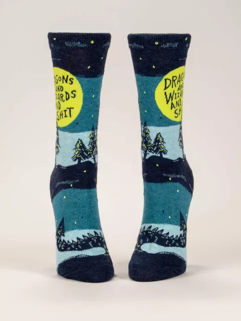 Dragons & Wizards & Shit Women's CrewSocks