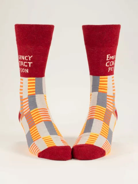 Emergency Contact Person Men's Crew Socks