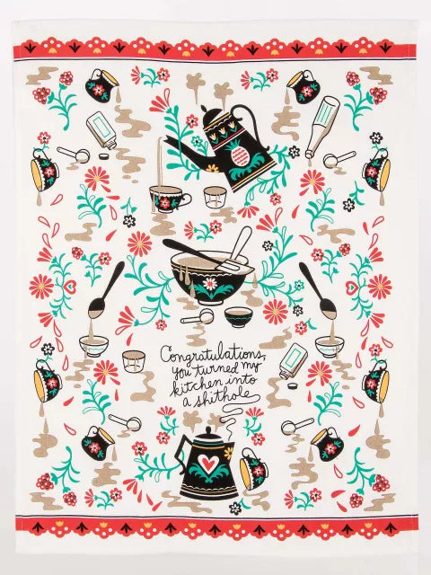 Congrats Kitchen Shithole Printed Dish Towel