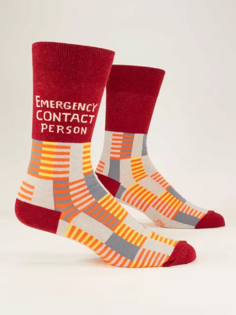 Emergency Contact Person Men's Crew Socks