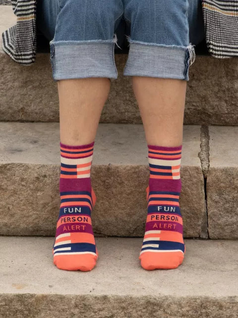 Fun Person Alert ankle socks