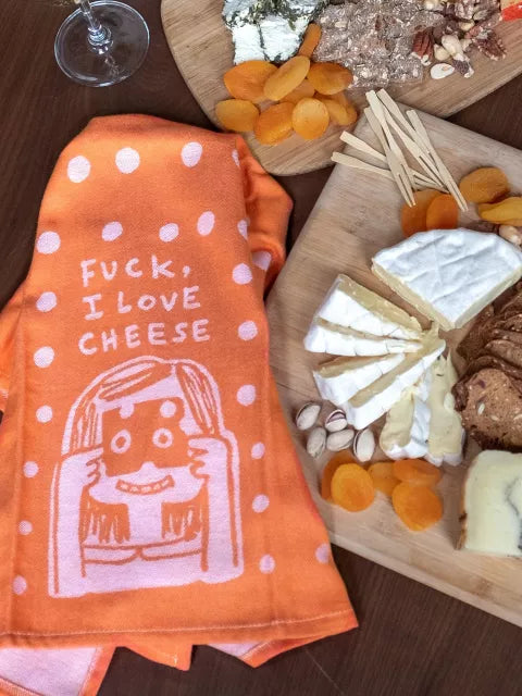 Fuck, I Love Cheese Woven Dish Towel